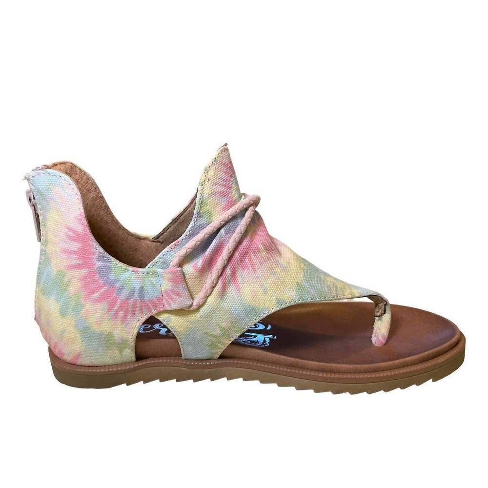 NEW VERY G women's dusk sandals in pastel tie-dye